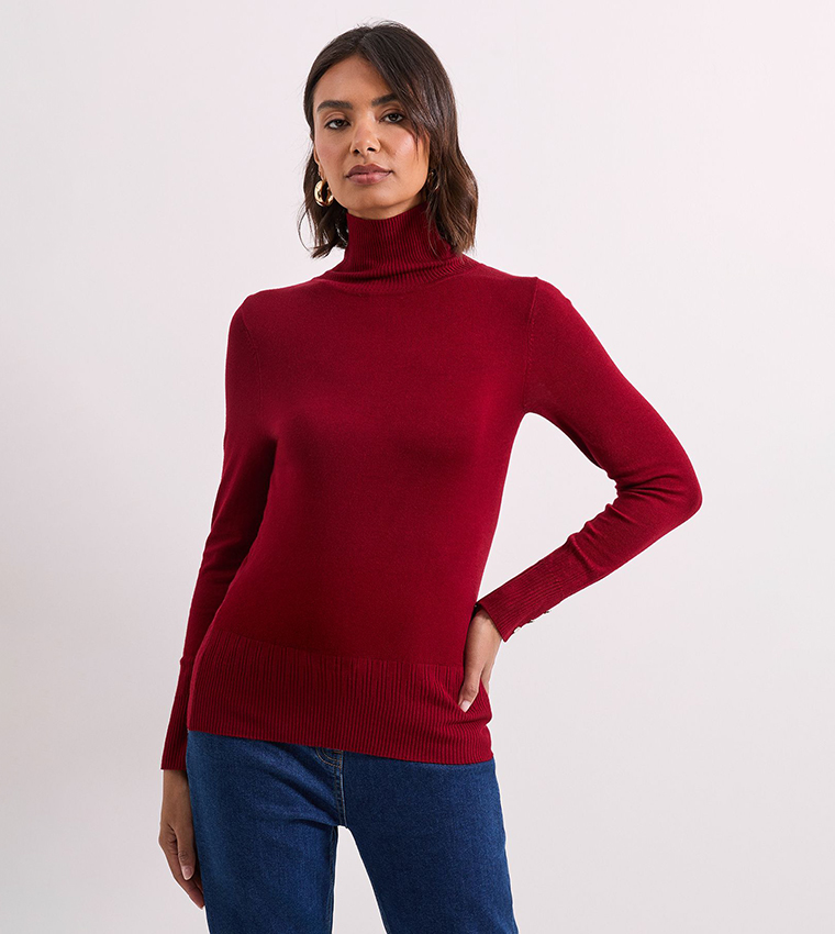 دوروثي بيركينز  سترات بياقة سلحفاة - أحمر Turtle neck Sweaters
