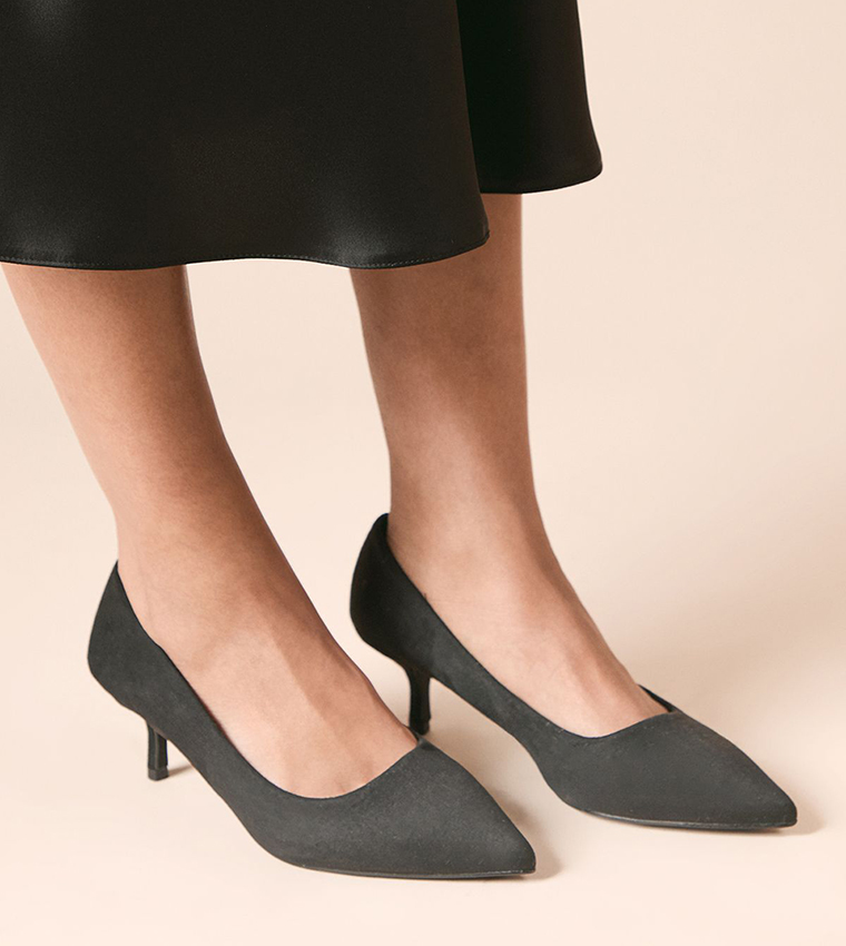 Dove Faux Suede Kitten Heel Pumps