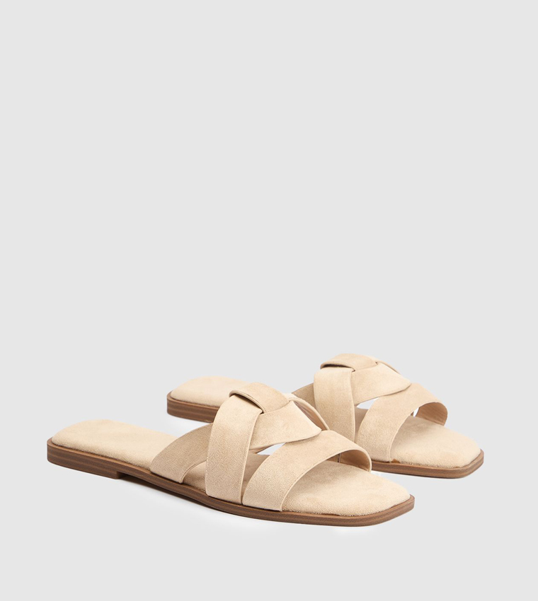 Farah Faux Suede Strappy Flat Sandals