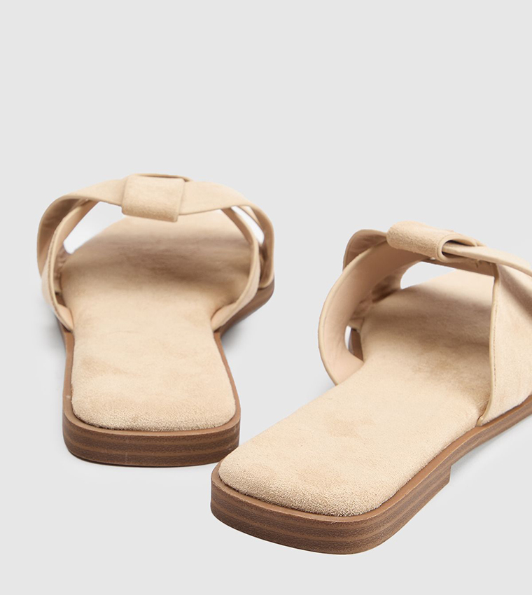 Farah Faux Suede Strappy Flat Sandals