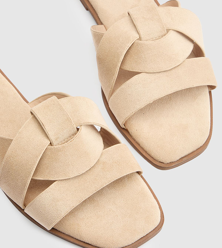Farah Faux Suede Strappy Flat Sandals