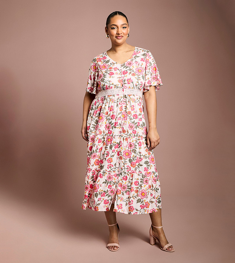 pink dress dorothy perkins Dorothy Perkins Women's Petite Pink Spot Petite Belted Puff Sleeve Shirt Dress | Size: 10