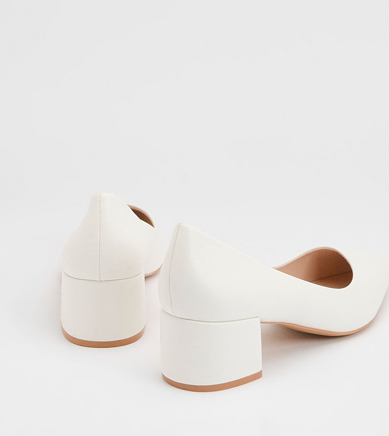 Rebecca Faux Leather Block Heel Pumps