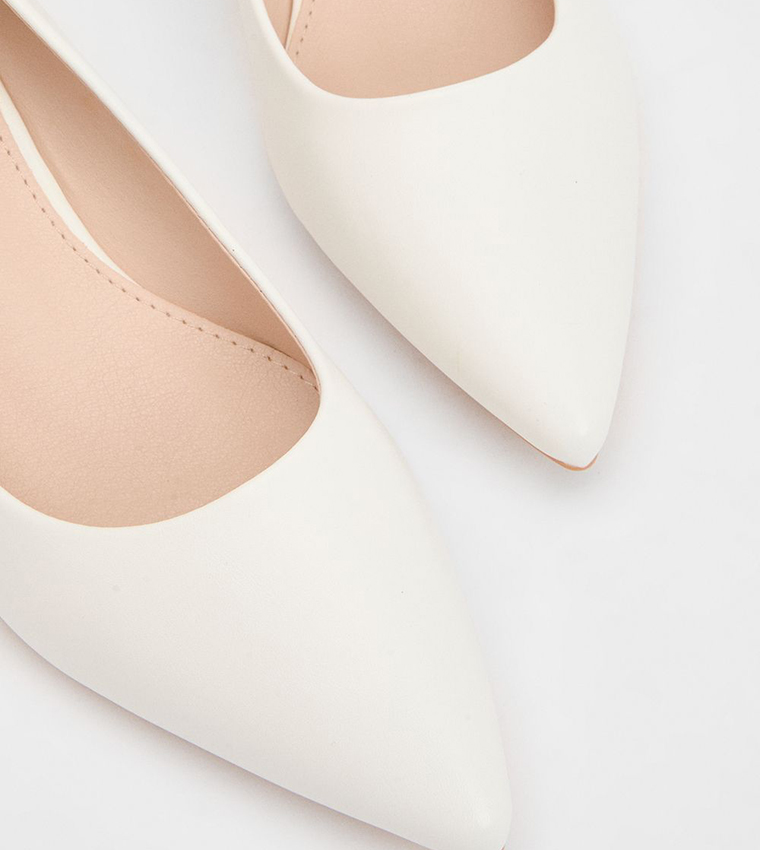 Rebecca Faux Leather Block Heel Pumps