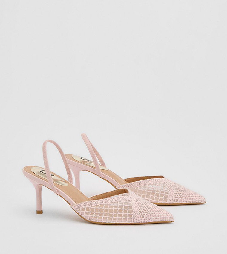Gracie Mesh Woven Slingback Stiletto Heel Pumps