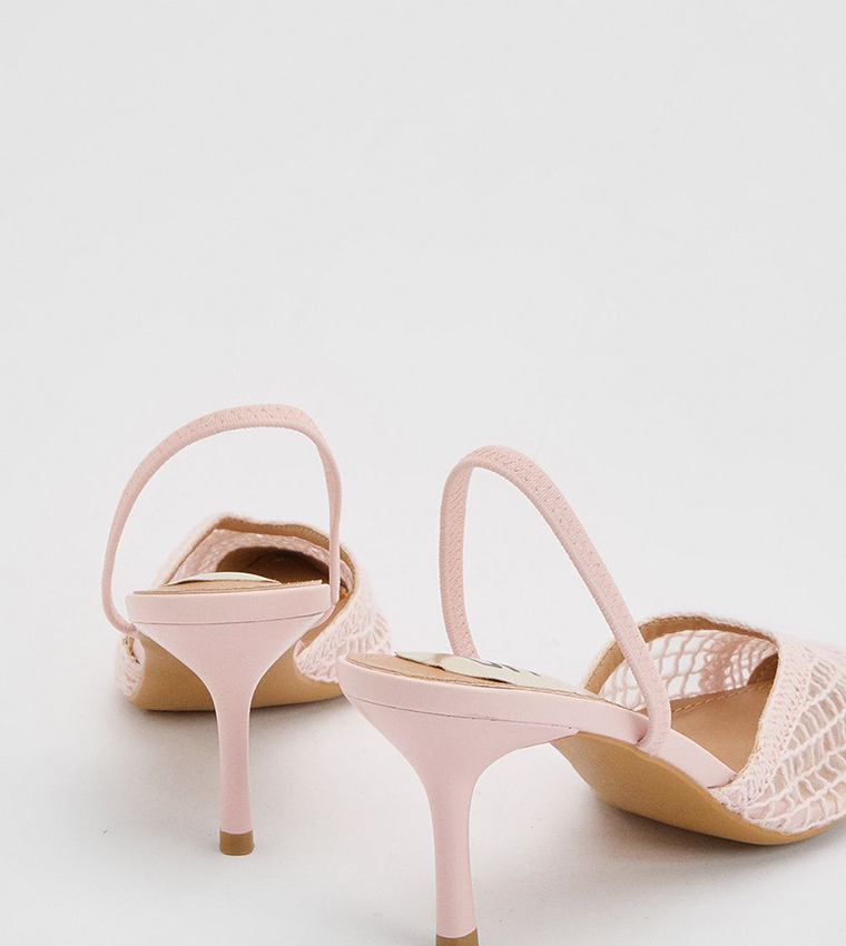 Gracie Mesh Woven Slingback Stiletto Heel Pumps