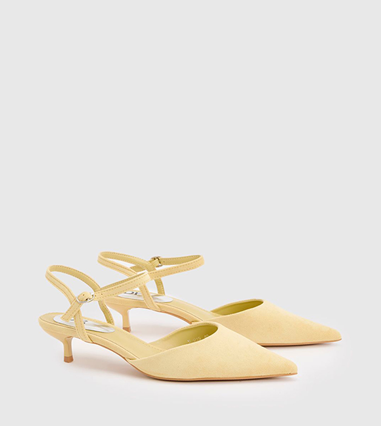 Vicky Faux Suede Point Toe Kitten Heel Pumps