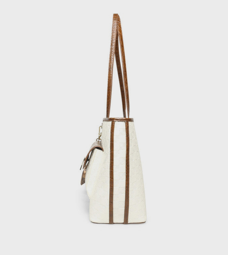 BRENE-L Textured Zippered Shoulder Bag