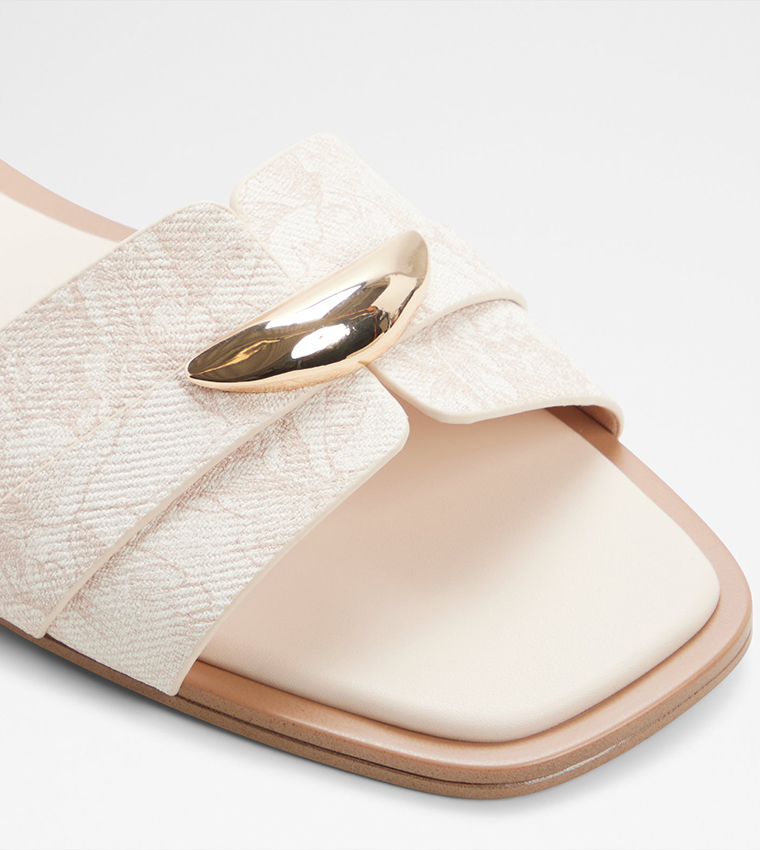 Aldo  Flat Sandals - Cream Flat Sandals
