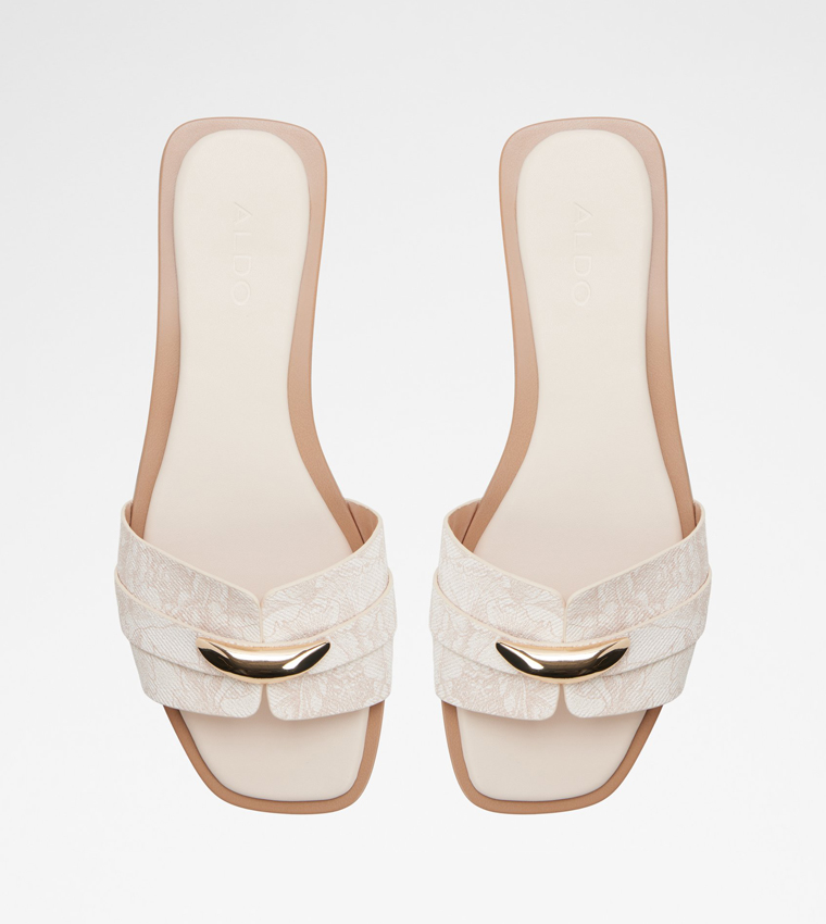 Aldo  Flat Sandals - Cream Flat Sandals