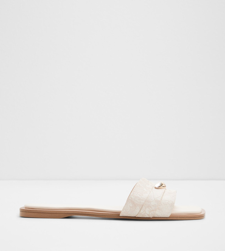 Aldo  Flat Sandals - Cream Flat Sandals