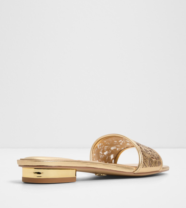 BRILLIANCE Laser Cut Low Heel Sandals