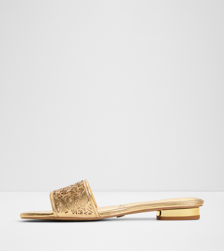 BRILLIANCE Laser Cut Low Heel Sandals
