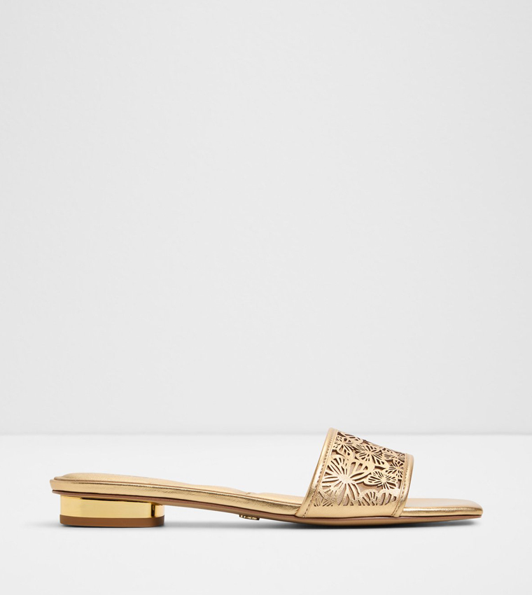 BRILLIANCE Laser Cut Low Heel Sandals
