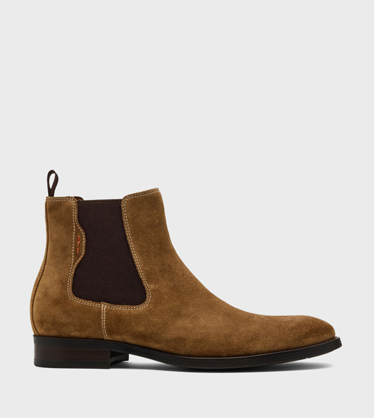 BROMPTON Solid Leather Chelsea Boots