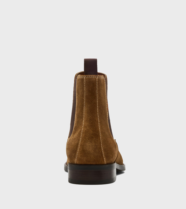 BROMPTON Solid Leather Chelsea Boots