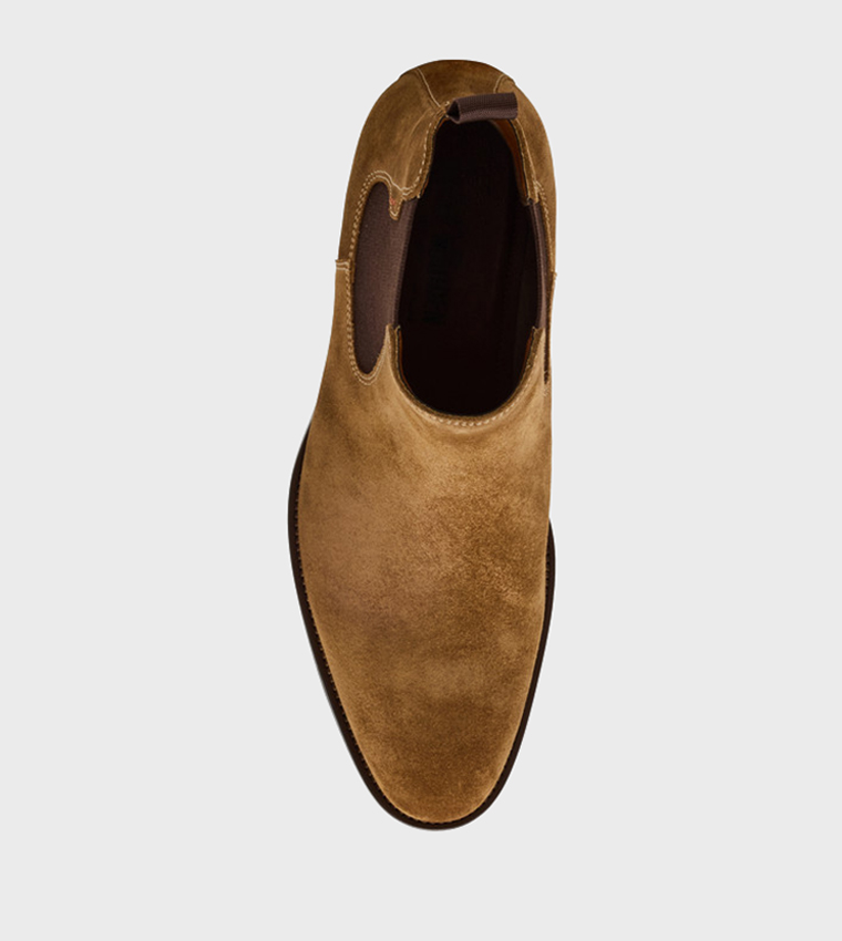 BROMPTON Solid Leather Chelsea Boots