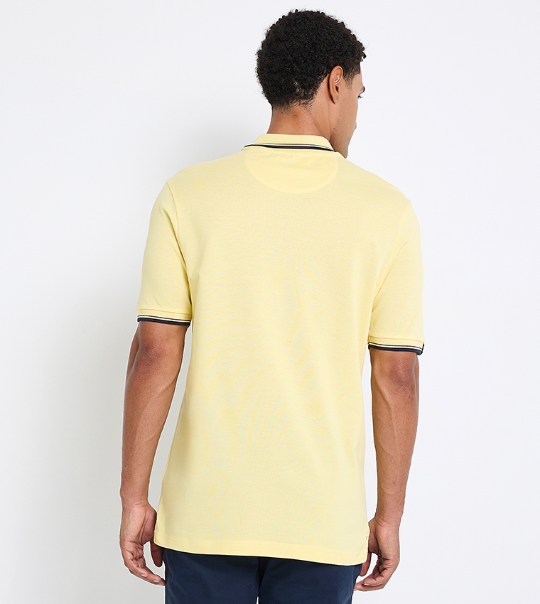 Contrast Tipping Short Sleeves Polo T-Shirt
