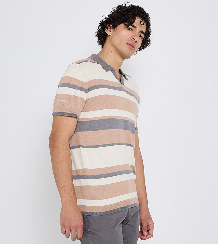 Striped Short Sleeves Polo T-Shirt
