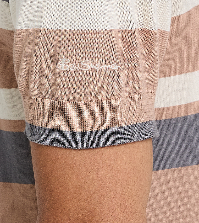 Striped Short Sleeves Polo T-Shirt
