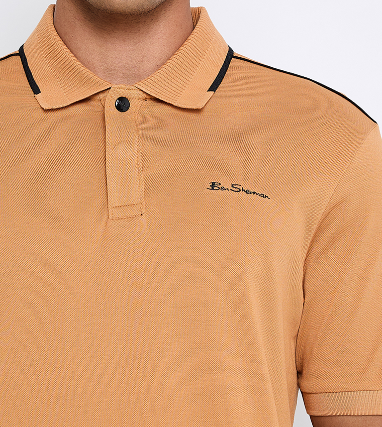 Contrast Tipping Short Sleeves Polo T-Shirt
