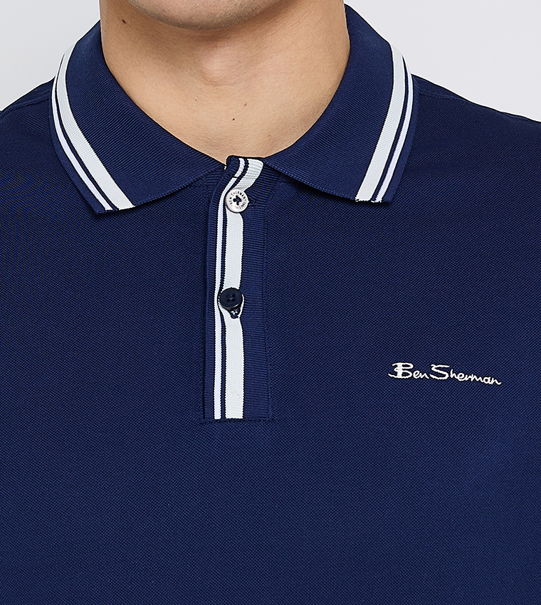 Contrast Tipping Short Sleeves Polo T-Shirt