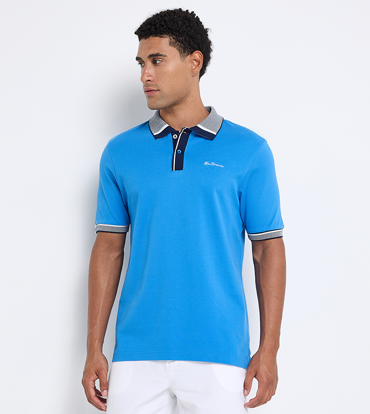 Contrast Detail Short Sleeves Polo T-Shirt