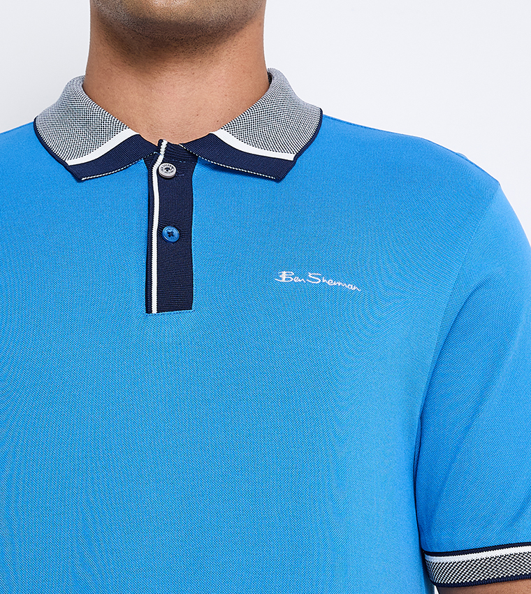 Contrast Detail Short Sleeves Polo T-Shirt