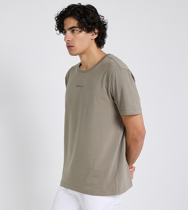 Logo Embroidered Crew Neck T-Shirt