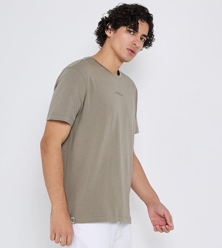 Logo Embroidered Crew Neck T-Shirt