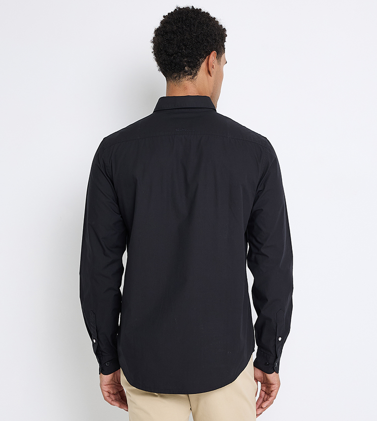 Solid Cotton Long Sleeves Shirt