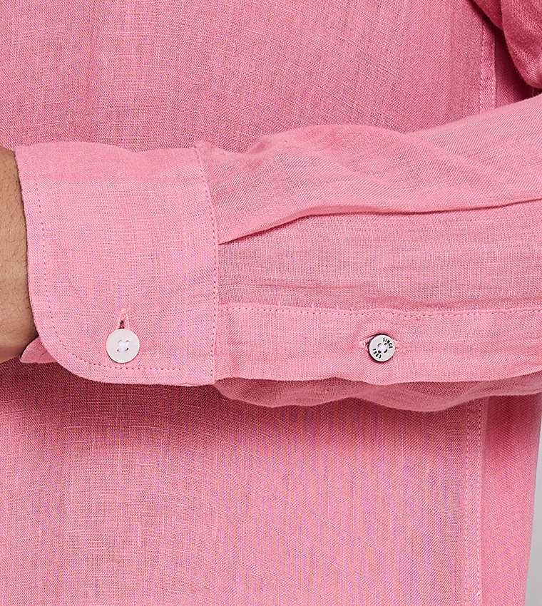 Button-Down Collar Linen Long Sleeves Shirt