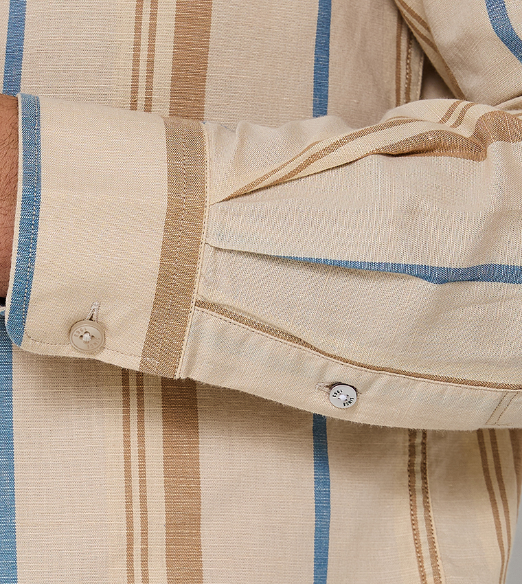 Striped Button-Down Collar Shirt