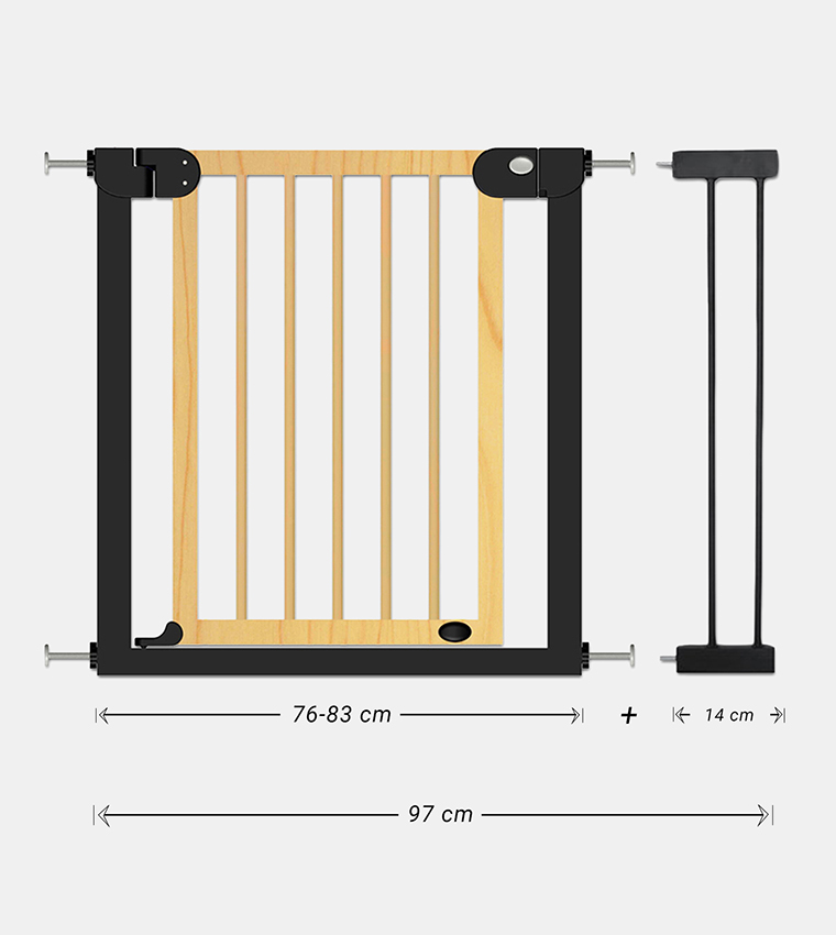 Wooden Safety Gate - Natural Wood, 14cm
