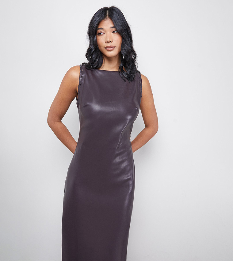 oasis leather dress Oasis Faux Leather Shift Dress