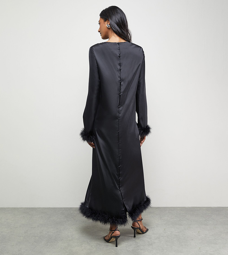satin swing midi dress GHOST Grace Satin Swing Midi Dress