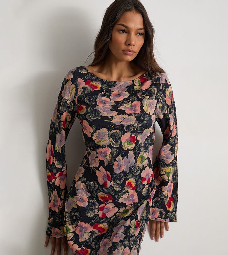 Bias Cut Scoop Back Midaxi Dress