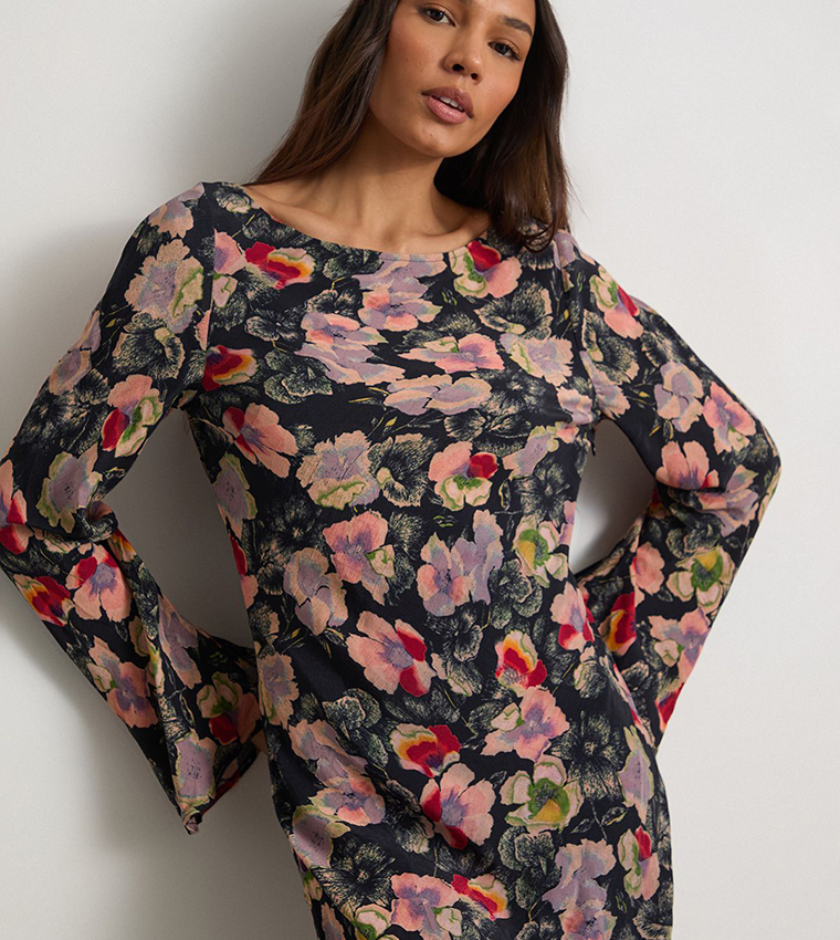 Bias Cut Scoop Back Midaxi Dress