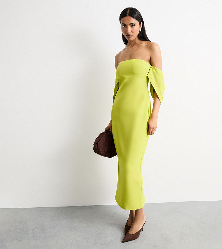 off shoulder dress with jacket Bowknot Off-Shoulder Maxi Dress & Jacket Set