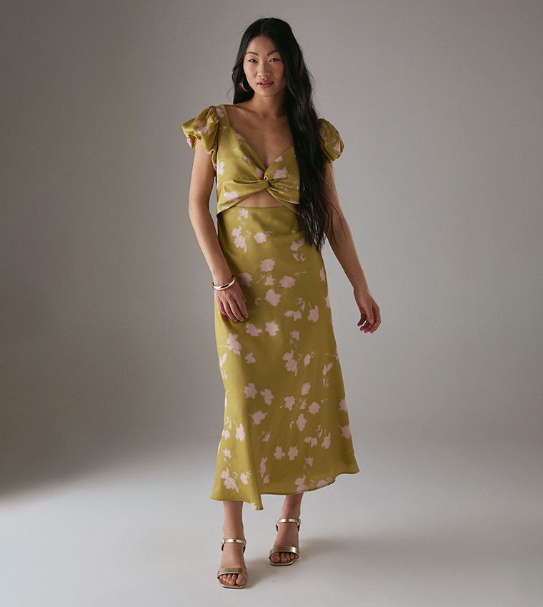formal shirt dress gown Sleeveless Wrap-Front A-Line Shirt Gown main image 1
