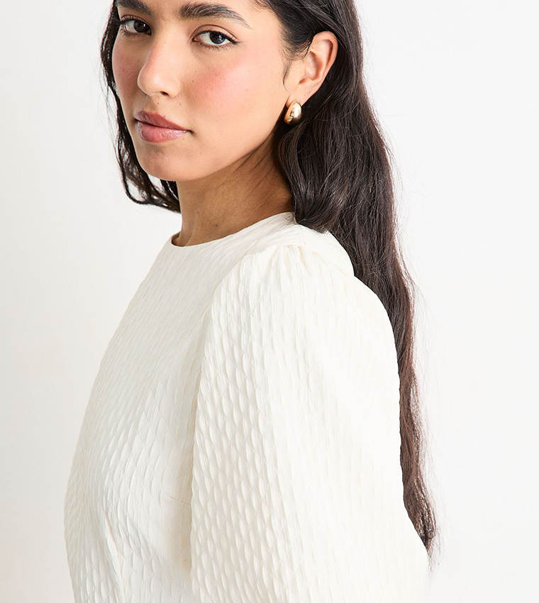 فستان ميداكسي مرن كم باف