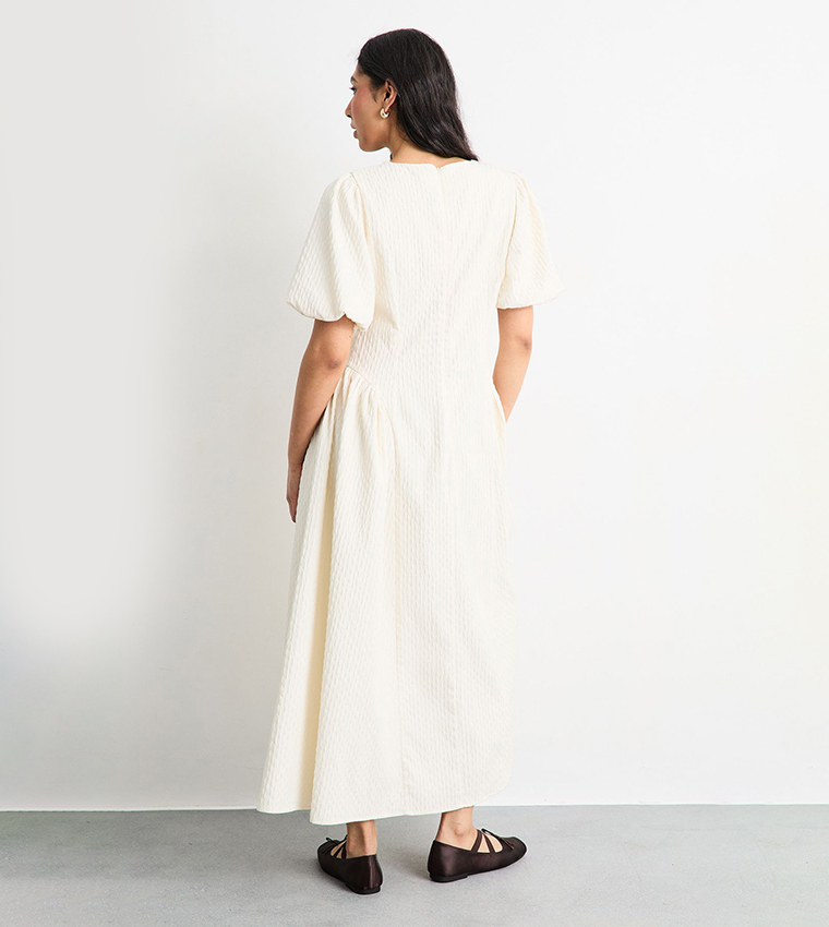 فستان ميداكسي مرن كم باف