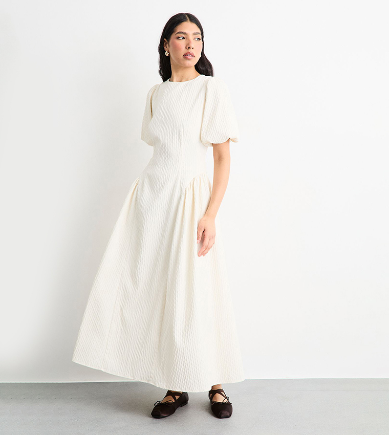 فستان ميداكسي مرن كم باف