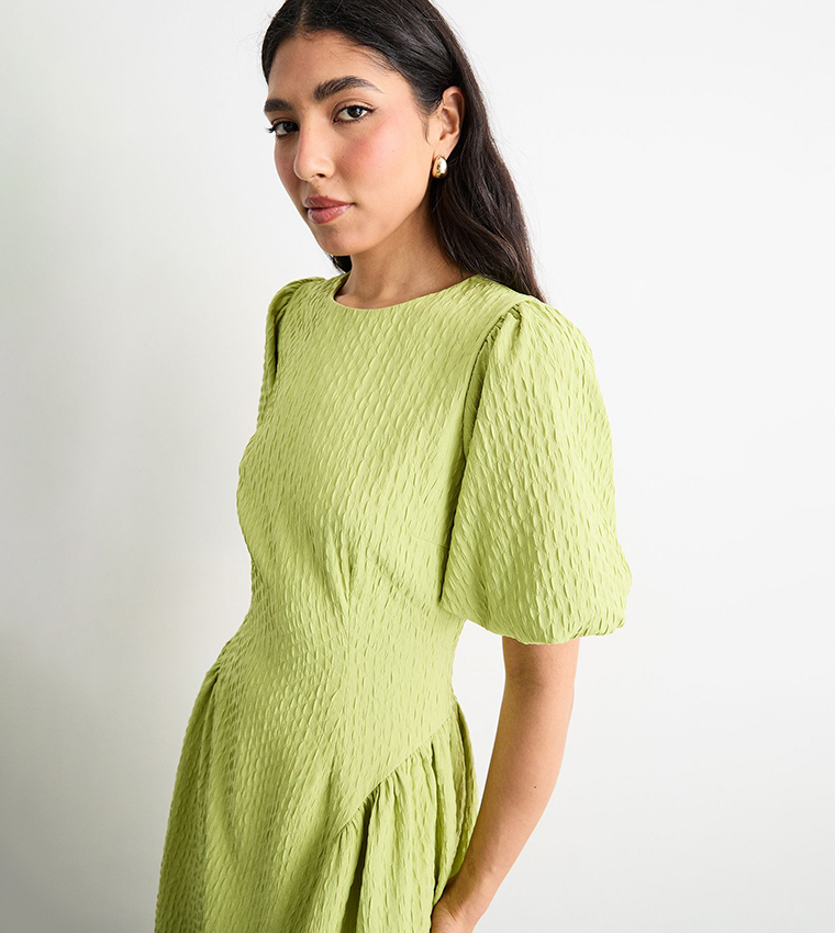 فستان ميداكسي مرن كم باف