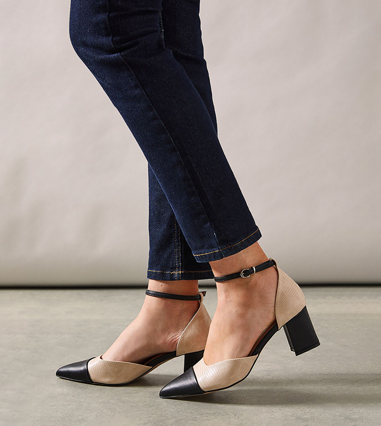 Wide Fit Dollis Block Heel Pumps