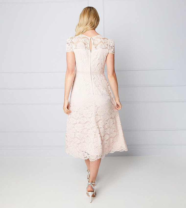 Lace Fit and Flare Midi Dress