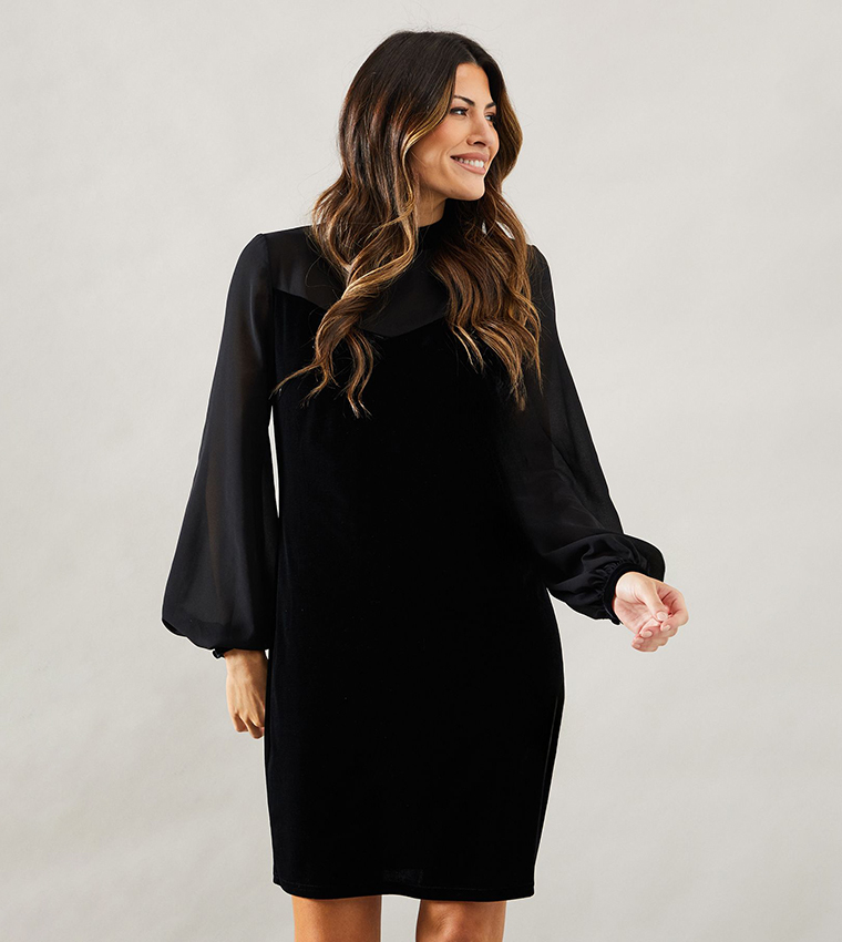 strapless open back dress Vera Short Party Dress with Long Sleeves main image 0