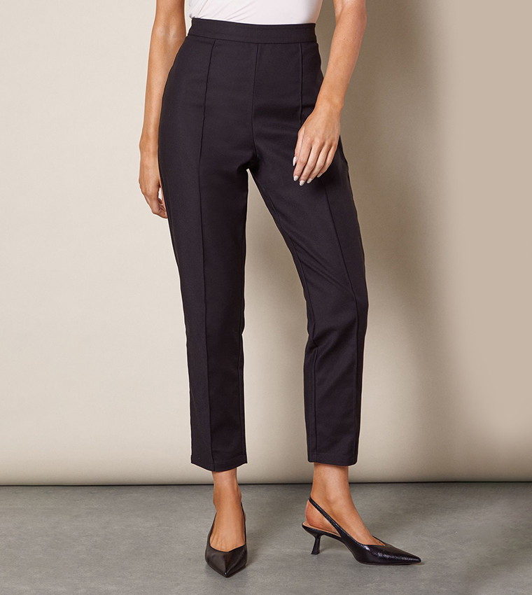 Bengaline Split Hem Slim Fit Trousers