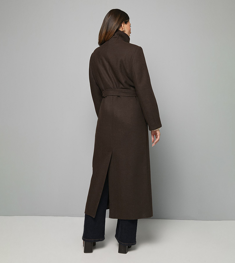 Solid Funnel Neck Coat