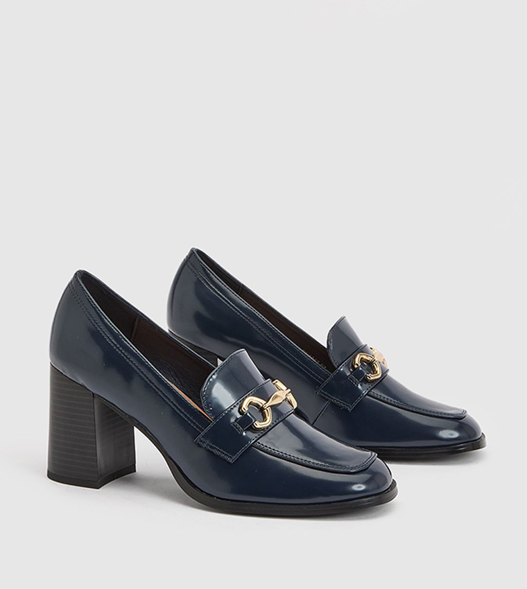 Daffie Snaffle Trim High Block Heel Sandals